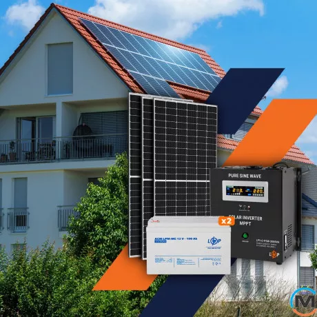 Солнечная электростанция (СЭС) LogicPower 1.5kW АКБ 2.4kWh (мультигель) 100 Ah Стандарт, фото , изображение 2