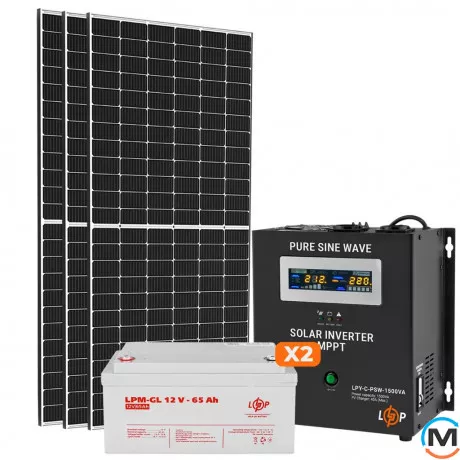 Солнечная электростанция (СЭС) LogicPower 1kW АКБ 1.5kWh (гель) 65 Ah Стандарт, фото 