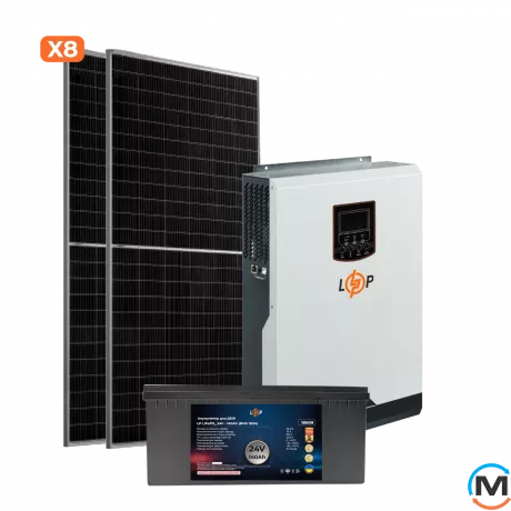 Солнечная электростанция (СЭС) LogicPower 3.5kW АКБ 3.3kWh (литий) 140 Ah Премиум, фото 