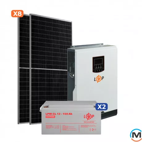 Солнечная электростанция (СЭС) LogicPower 3.5kW АКБ 3.6kWh (гель) 150 Ah Стандарт, фото 