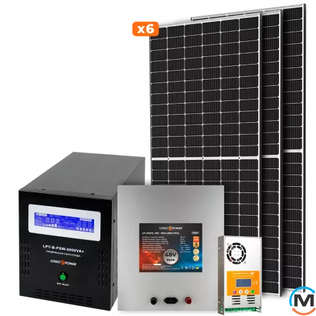 Солнечная электростанция (СЭС) LogicPower 4kW АКБ 4.3kWh (литий) 90 Ah Премиум, фото 
