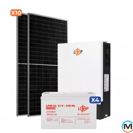 Солнечная электростанция (СЭС) LogicPower 5kW АКБ 4.8kWh (гель) 100 Ah Стандарт, фото 