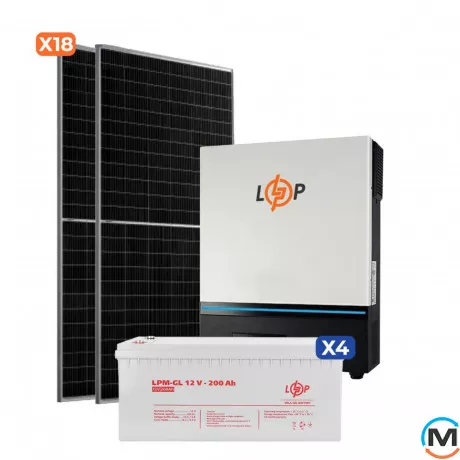 Солнечная электростанция (СЭС) LogicPower 8kW АКБ 9.6kWh (гель) 200 Ah Стандарт, фото 