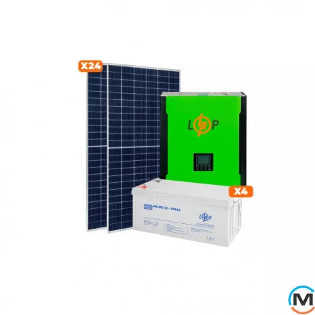 Сонячна електростанція (СЕС) LogicPower Стандарт + GRID 3Ф 10kW АКБ 9.6kWh mGel 200 Ah, фото 