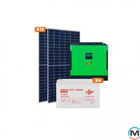 Солнечная электростанция (СЭС) LogicPower Стандарт GRID 5kW АКБ 4.8kWh Gel 100 Ah, фото 