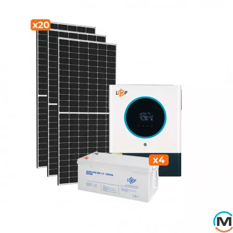 Солнечная электростанция (СЭС) LogicPower Стандарт 8kW АКБ 9.6kWh mGel 200 Ah, фото 