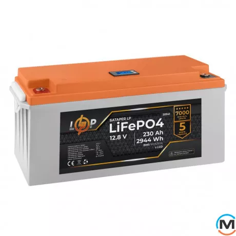 Акумулятор LogicPower LiFePO4 LCD 12V (12,8V) - 230 Ah (2944Wh) (BMS 100A/50A) пластик, фото , зображення 2