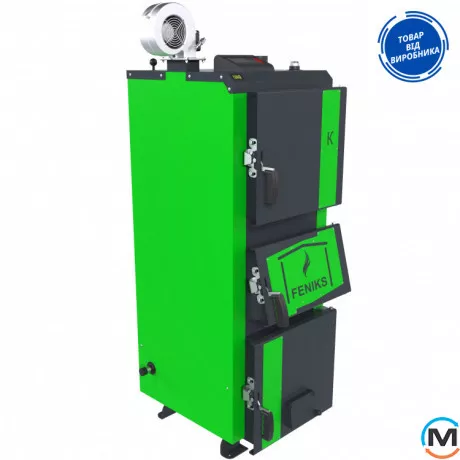 Твердопаливний котел Feniks серія K Plus 40 кВт з автоматикою та вентилятором, Теплова потужність (кВт): 40, фото 