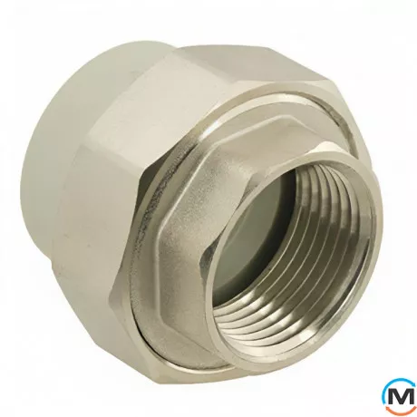 Американка ППР (Сірий) 63x2" ВР ASG, Тип різьблення: Внутрішня, Діаметр різьблення: 2", Колір: Сірий, Діаметр (мм): 63, фото , зображення 2