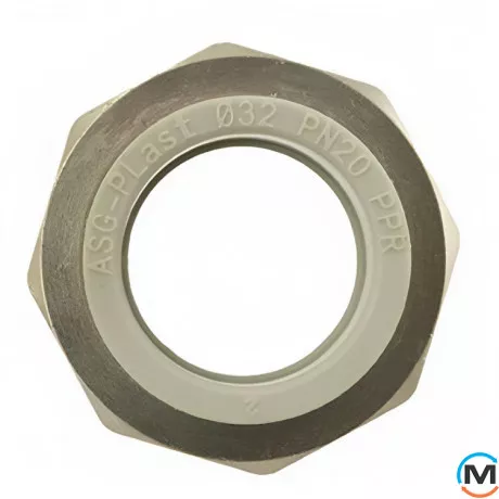 Американка ППР (Сірий) 63x2" ВР ASG, Тип різьблення: Внутрішня, Діаметр різьблення: 2", Колір: Сірий, Діаметр (мм): 63, фото , зображення 3