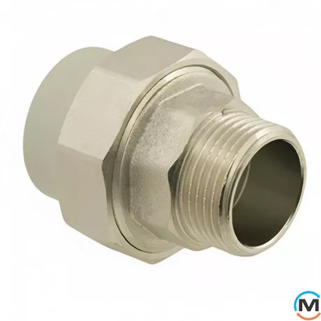 Американка ППР (Сірий) 63x2" ЗР ASG, Тип різьблення: Зовнішня, Діаметр різьблення: 2", Колір: Сірий, Діаметр (мм): 63, фото , зображення 2