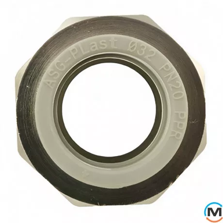 Американка ППР (Сірий) 63x2" ЗР ASG, Тип різьблення: Зовнішня, Діаметр різьблення: 2", Колір: Сірий, Діаметр (мм): 63, фото , зображення 3