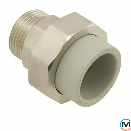 Американка ППР (Сірий) 63x2" ЗР ASG, Тип різьблення: Зовнішня, Діаметр різьблення: 2", Колір: Сірий, Діаметр (мм): 63, фото 