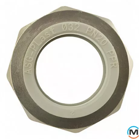 Американка ASG 20x1/2" вн. ППР (Сірий), Тип різьблення: Внутрішня, Діаметр різьблення: 1/2", Колір: Сірий, Діаметр (мм): 20, фото , зображення 3