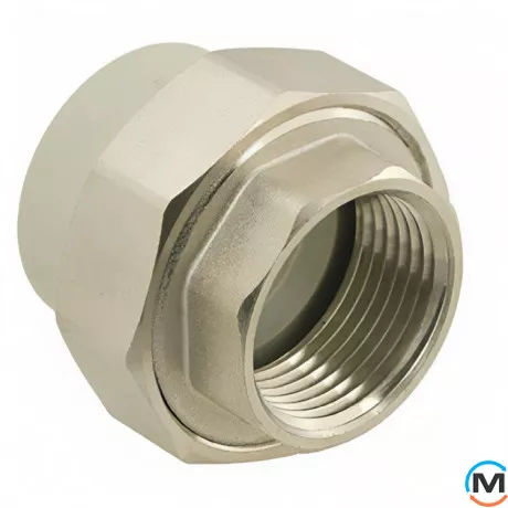 Американка ASG 40x5/4" вн. ППР (Сірий), Тип різьблення: Внутрішня, Діаметр різьблення: 5/4", Колір: Сірий, Діаметр (мм): 40, фото , зображення 2