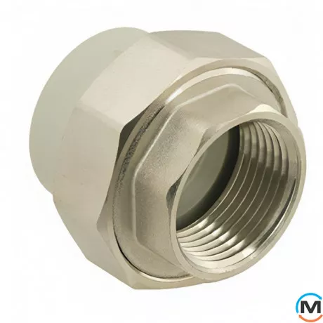 Американка ASG 40x5/4" вн. ППР (Сірий), Тип різьблення: Внутрішня, Діаметр різьблення: 5/4", Колір: Сірий, Діаметр (мм): 40, фото , зображення 3