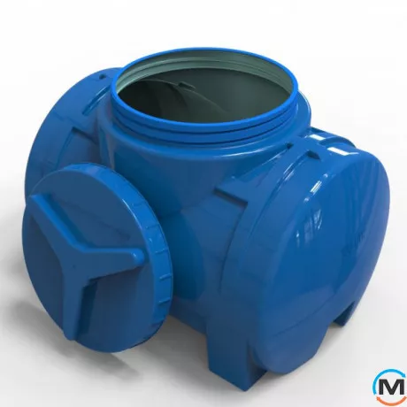 Емкость накопительная Евро Пласт пищевая Стандартная 700*450*520 2-ш. синяя 100 л. горизонтальная, фото , изображение 2