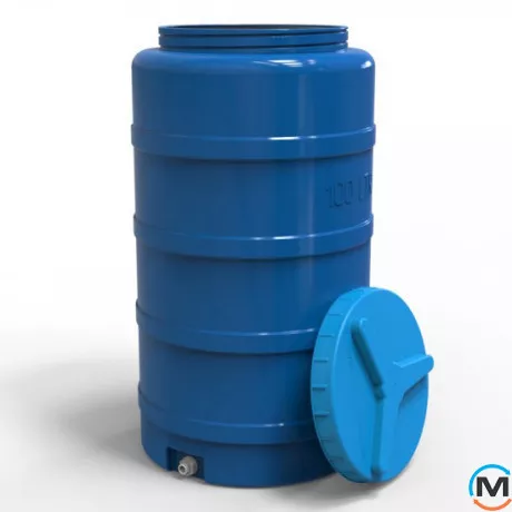 Ємність накопичувальна Євро Пласт харчова Стандартна Ø 460*850 2-ш. синя 100 л. вертикальна, фото , зображення 2