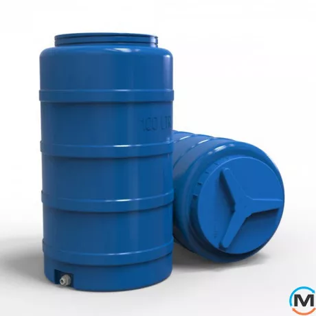 Ємність накопичувальна Євро Пласт харчова Стандартна Ø 460*850 2-ш. синя 100 л. вертикальна, фото , зображення 3