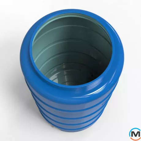 Ємність накопичувальна Євро Пласт харчова Стандартна Ø 460*850 2-ш. синя 100 л. вертикальна, фото , зображення 4