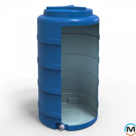 Ємність накопичувальна Євро Пласт харчова Стандартна Ø 460*850 2-ш. синя 100 л. вертикальна, фото , зображення 5