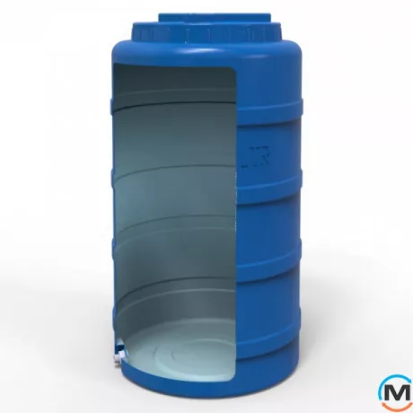 Ємність накопичувальна Євро Пласт харчова Стандартна Ø 460*850 2-ш. синя 100 л. вертикальна, фото , зображення 6