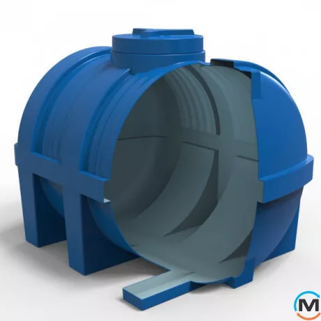 Емкость накопительная Евро Пласт пищевая Стандартная 1430*1050*1130 2-ш. синяя 1000 л. горизонтальная, фото , изображение 5