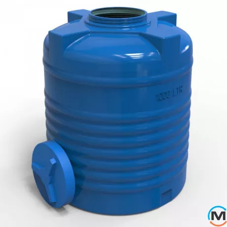 Ємність накопичувальна Євро Пласт харчова Стандартна Ø 1045*1304 2-ш. синя 1000 л. вертикальна, фото , зображення 2
