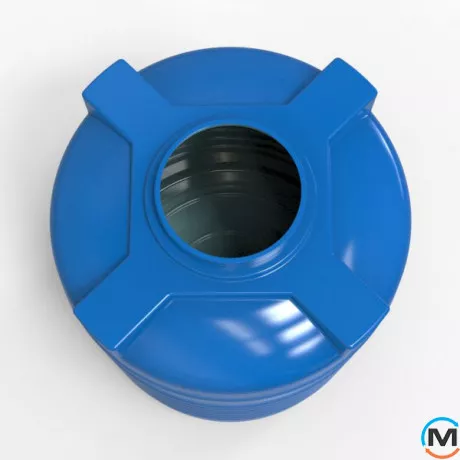 Ємність накопичувальна Євро Пласт харчова Стандартна Ø 1045*1304 2-ш. синя 1000 л. вертикальна, фото , зображення 3