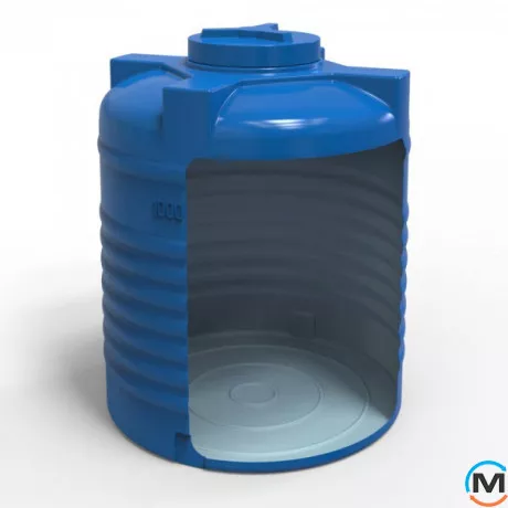 Ємність накопичувальна Євро Пласт харчова Стандартна Ø 1045*1304 2-ш. синя 1000 л. вертикальна, фото , зображення 6