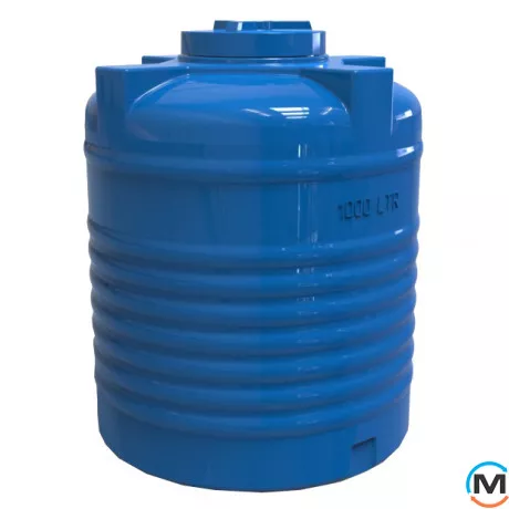 Ємність накопичувальна Євро Пласт харчова Стандартна Ø 1045*1304 2-ш. синя 1000 л. вертикальна, фото 