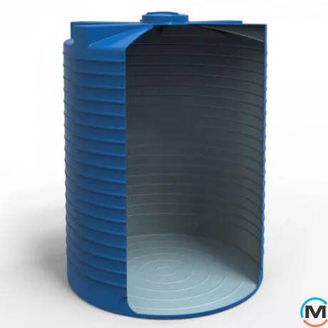 Ємність накопичувальна Євро Пласт харчова Стандартна Ø 2400*3150 2-ш. синя 12500 л. вертикальна, фото , зображення 5