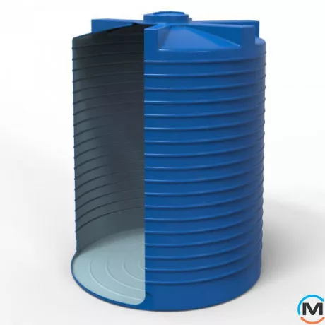 Ємність накопичувальна Євро Пласт харчова Стандартна Ø 2400*3150 2-ш. синя 12500 л. вертикальна, фото , зображення 6