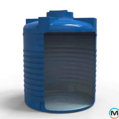 Ємність накопичувальна Євро Пласт харчова Стандартна Ø 1220*1530 2-ш. синя 1500 л. вертикальна, фото , зображення 3