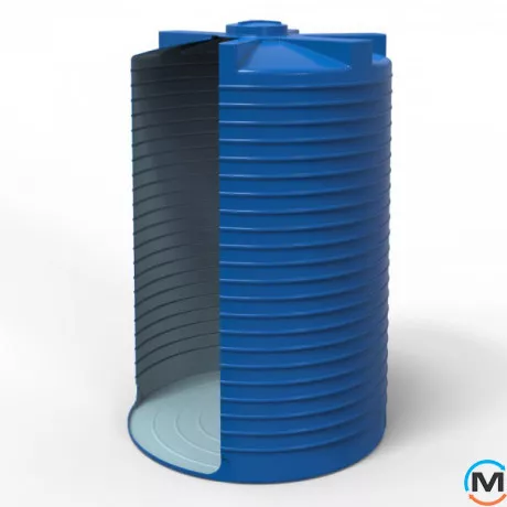 Ємність накопичувальна Євро Пласт харчова Стандартна Ø 2400*3550 2-ш. синя 15000 л. вертикальна, фото , зображення 2