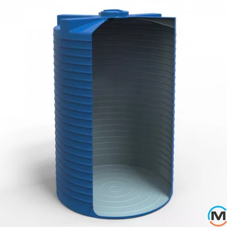 Ємність накопичувальна Євро Пласт харчова Стандартна Ø 2400*3550 2-ш. синя 15000 л. вертикальна, фото , зображення 3
