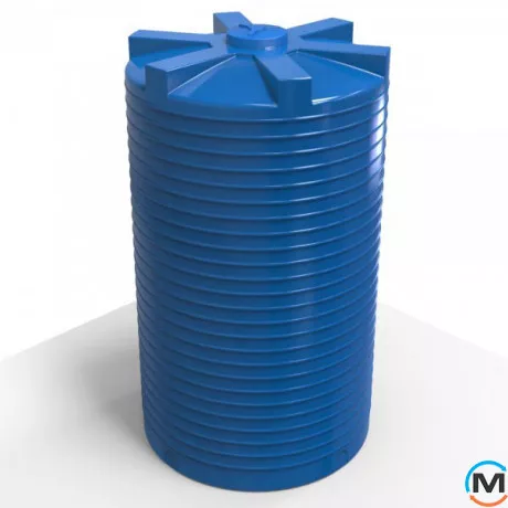 Ємність накопичувальна Євро Пласт харчова Стандартна Ø 2400*4150 2-ш. синя 17500 л. вертикальна, фото , зображення 3