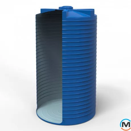 Ємність накопичувальна Євро Пласт харчова Стандартна Ø 2400*4150 2-ш. синя 17500 л. вертикальна, фото , зображення 5