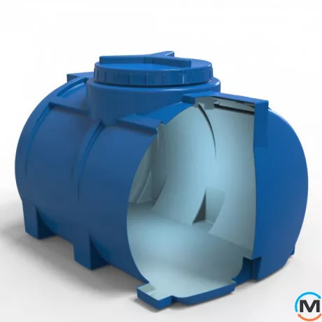 Емкость накопительная Евро Пласт пищевая Стандартная 860*590*610 2-ш. синяя 200 л. горизонтальная, фото , изображение 2