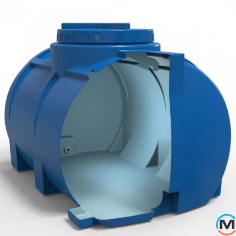 Емкость накопительная Евро Пласт пищевая Стандартная 860*590*610 2-ш. синяя 200 л. горизонтальная, фото , изображение 3