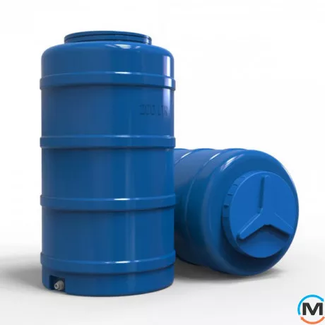 Ємність накопичувальна Євро Пласт харчова Стандартна Ø 550*1020 2-ш. синя 200 л. вертикальна, фото , зображення 5