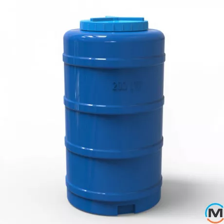 Ємність накопичувальна Євро Пласт харчова Стандартна Ø 550*1020 2-ш. синя 200 л. вертикальна, фото , зображення 7
