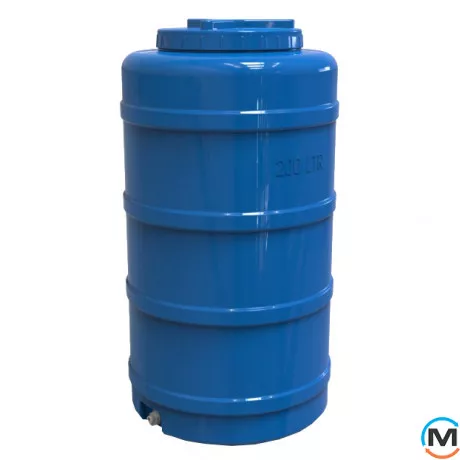 Ємність накопичувальна Євро Пласт харчова Стандартна Ø 550*1020 2-ш. синя 200 л. вертикальна, фото 