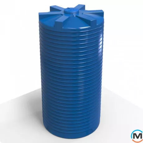 Ємність накопичувальна Євро Пласт харчова Стандартна Ø 2400*4850 2-ш. синя 20000 л. вертикальна, фото , зображення 2