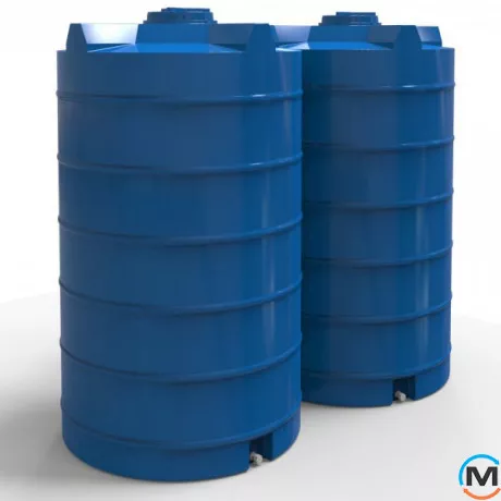 Емкость накопительная Евро Пласт пищевая Стандартная Ø 1330*2350 2-ш. синяя 2500 л. вертикальная, фото , изображение 5