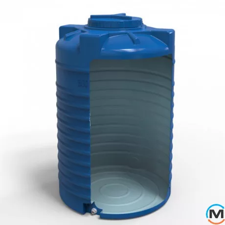 Емкость накопительная Евро Пласт пищевая Стандартная Ø 790*1260 2-ш. синяя 500 л. вертикальная, фото , изображение 2