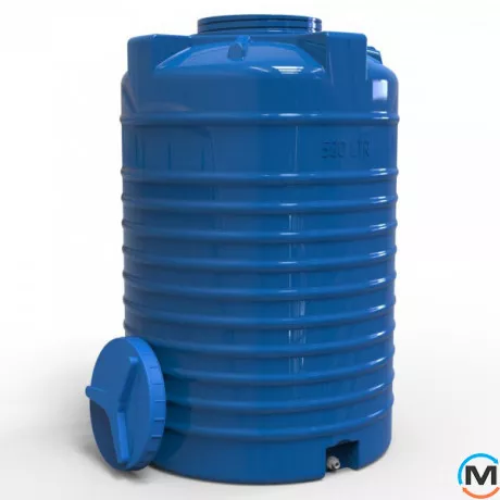 Емкость накопительная Евро Пласт пищевая Стандартная Ø 790*1260 2-ш. синяя 500 л. вертикальная, фото , изображение 5