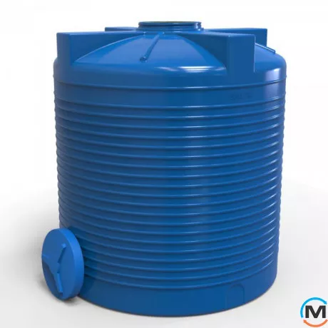 Ємність накопичувальна Євро Пласт харчова Стандартна Ø 1860*2160 2-ш. синя 5000 л. вертикальна, фото , зображення 3
