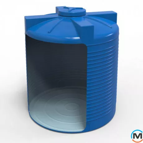Ємність накопичувальна Євро Пласт харчова Стандартна Ø 1860*2160 2-ш. синя 5000 л. вертикальна, фото , зображення 6