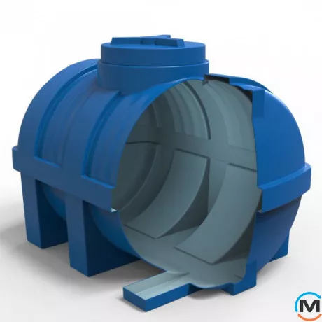 Емкость накопительная Евро Пласт пищевая Стандартная 1260*960*1000 2-ш. синяя 750 л. горизонтальная, фото , изображение 5